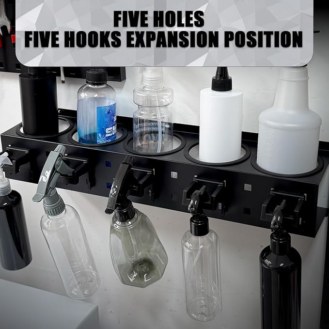 Spray Bottle Holder Rack Spray Can Organizer Storage Wall Mount 21” - Image 5