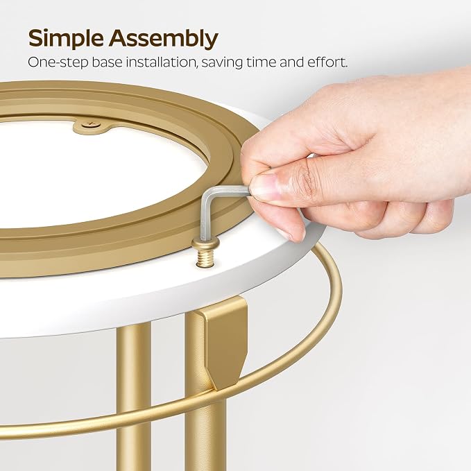 Lazy Susan Organizer, Rotating Spice Rack, 2 Tier Spice Turntable Organizer, Industrial Turntable Spice Holder, for Kitchen Countertop and Cabinet, Compact and Versatile, White and Gold SR22DW - Image 8