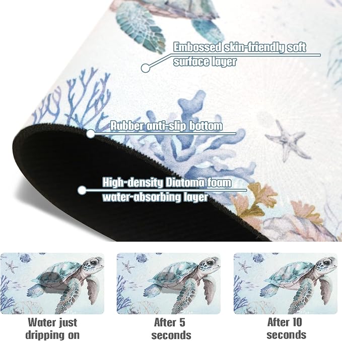 Sink Faucet Absorbing Mat, 2 Pack Drying Mat Around Faucet Sink Splash Guard Behind Faucet Sinkmat For Kitchen Bathroom Island Rv 15 * 5.5 Inch (38 * 14 cm) - Image 5