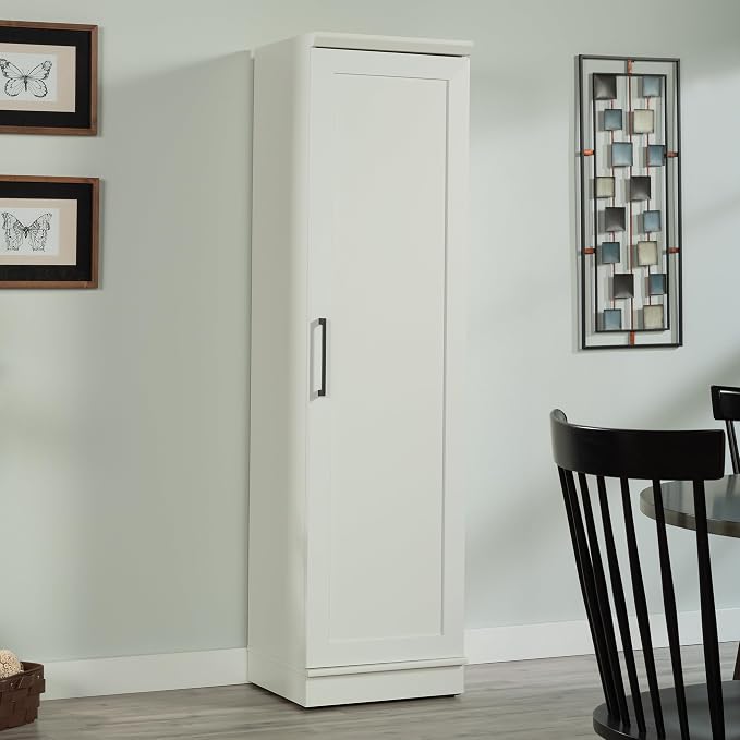 Sauder HomePlus Pantry Storage Cabinet, Soft White | Single Door, Adjustable Shelves, Kitchen Storage Cabinet - Image 2