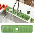24 Inch Silicone Faucet Mat for Kitchen Sink Splash Guard Folding Faucet Mat with Button Lock Water Draining Pad for Kitchen Bathroom Bar(Green) by KicthMap