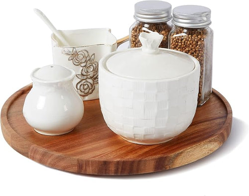 10-inch Acacia Wood Lazy Susan Organizers,Lazy Susan Turntable for Cabinet by ACIAZAAZ