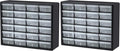 Akro-Mils 24-Drawer Plastic Storage Cabinet | 20" W x 6" D x 16" H | Black | Model 10124 | Garage Organization by Akro-Mils