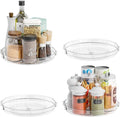 4 Pack Rotating Small Lazy Susan Turntable Organizer for Cabinet,9.5 Inch Clear Acrylic Spice Rack,Turn Table Organizers for Refrigerator,Kitchen,Pantry and Vanity Makeup,Bathroom Countertop Organizer by SuoxingStorage