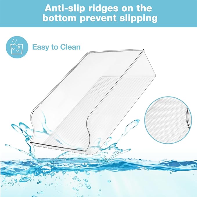 Puricon 2 Pack 16.9 oz Water Bottle Dispenser Organizer for Refrigerator Plastic Container Storage Bin for Fridge Freezer Pantry Kitchen | Plastic Container Storage Bin for Refrigerator Fridge Freezer Pantry Cabinet Kitchen - Image 6