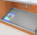 Waterproof Under Sink Mat 25" x 22" Silicone Mat Cabinet Protector | Heavy Duty Kitchen Cabinet Liner, Easy Press Drain, Home Essentials for Pet Feeding, Boots, Bathroom, Organizers & Storage by SIKADEER