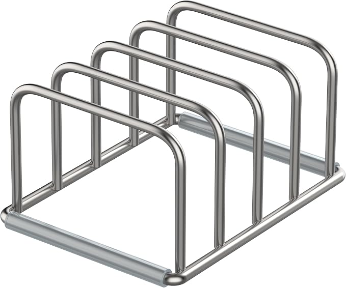 Cutting Board Organizer Stand Holder,304 Stainless Steel Chopping Board Holder,Pot Pan Lid Holder Rack kitchen Shelf Bakeware,Cookie Sheets Organizer (1.0 Inch Width Slots) - Image 8