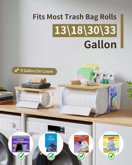 iCASA 3 in 1 Trash Bag Holder Garbage Bags Dispenser Under Sink Organizer | Stackable Trash Bag Organizer for 13/30/33 Gallon Bags, Clear Storage Bins for Kitchen, Cabinet, Laundry Room Organization - Image 2