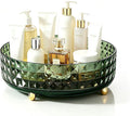 Makeup Perfume Organizer, 9 Inch /23cm 360 Degree Rotating Skincare Organizer, Cosmetics Organizer for Dresser Bathroom Bedroom Countertop Kitchen Pantry Cabinet Vanity Tray Refrigerator, Dark Green by Himilucky