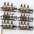 WOWBOX 6 Pack Adhesive Shower Caddies, No Drill Bathroom Shelves, X-Large | Stainless Steel Shower Shelf, Hanging Shower Organizers for Bathroom Storage, Home Decor, Bathroom Accessories by WOWBOX