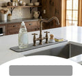Customizable Kitchen Sink Faucet Mat: 24"Lx4"W Absorbent Splash Guard | Non-slip Fabric Rubber Mat, Cut to Fit Oval Rectangle Square Faucet & 2,3,4 Holes Irregular Sink with Soap Dispenser Air Gap by EazziSwitch