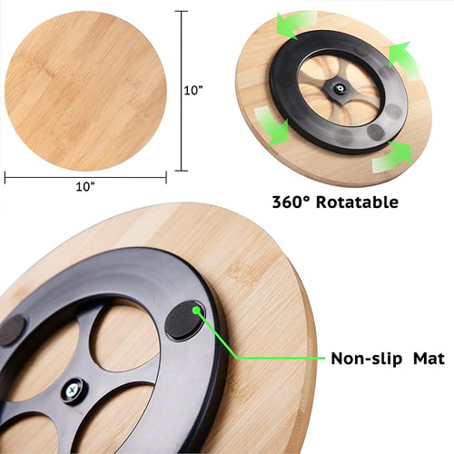 10 Inch Bamboo Lazy Susan Organizer Turntable for Kitchen Cabinet Table Refrigerator Lazy Susans Spice Rack for Pantry Countertop Organization - Image 2