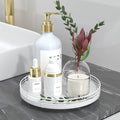 Oroyutor 9-Inch Oak Lazy Susan Vanity Tray, White Finish | Rotating oak tray organizes spices, toiletries and decor on kitchen counters, bathroom vanities, dining and coffee tables. by Oroyutor