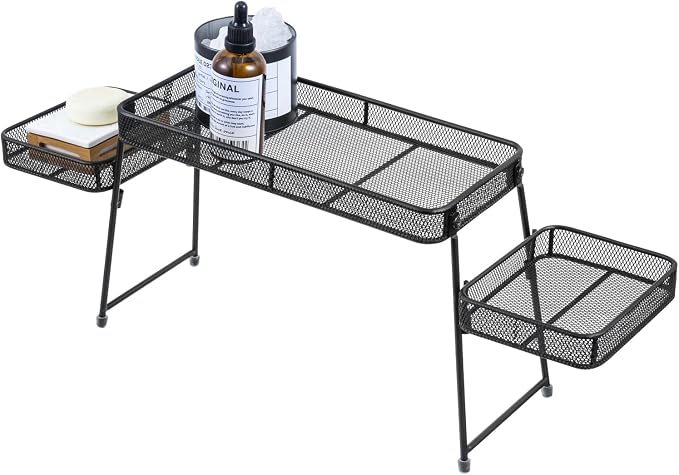 MyGift Over the Sink Shelf, 3-Tier Black Metal Kitchen Sink Organizer | Bathroom Storage Rack, Countertop Caddy For Vanity, Soap, Sponges, Toiletries, Cosmetics, Dishwashing Supplies & Accessories by MyGiftHome