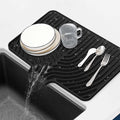 GUUKIN Silicone Dish Drying Mat,17.7" x 11.8 " Drying Matt Kitchen Counter, Dish Drying Rack Mat, Easy Clean Pad for Countertop Protection, Multi-Functional Use, Not applicable Bumps up sink (Black) by GUUKIN