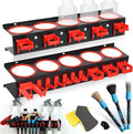 Spray Bottle Holder Wall Mount, 22Pcs Car Detailing Bottle Holder Rack Set | Heavy-Duty Detailing Organizer with Clips Hooks Brushes, Garage Van Workshop Steel Rack for Aerosol Cans, Van, Workshop Tool by Unknown