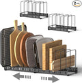 HzTinT Cutting Board and Baking Tray Cookie Sheet Organizer for Cabinet | Expandable 6.9"-13.6" Pan Organizer with 12 Adjustable Dividers, Cutting Board Holder for Cabinet or Countertop Storage by HzTinT