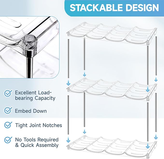 Larger Water Bottle Organizer for Stanley 40 oz Tumbler, Tumbler Organizer | Stackable Water Bottle Holder Rack for Cabinet, Kitchen Storage Organizer for for Stanley Cup Accessories, Tumbler Storage - Image 5