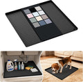 URMONA Waterproof Silicone Under Sink Mat 19'' x 19'' Shelf Liner for Kitchen and Bathroom, Cabinet and Counter Protector, Storage and Organizers, Litter Mat, Pet Cat Puppy Essentials(Black) by URMONA