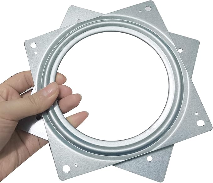 10Pack 6Inch Lazy Susan Hardware Square Rotating Bearing Plate Turntable | Lazy Susan Hardware Base for Serving Trays Kitchen Storage Racks Craft Table Zinc Plated Steel Swivel Plate 500lbs Capacity - Image 4