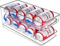 Rolling Soda Can Organizer for Refrigerator Can Dispenser for Beer Soda Seltzer Pop Can Soda Organizer for 10 Standard Size 11.15oz or 12oz Cans Holder Storage Pantry Organization by BingoHive