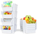 Skywin Stackable Storage Bins Open Front for Pantry Storage, 4 Pack - White | Sturdy Plastic, Easy Stacking, Breathable & Open Front Design, Pantry Storage for Snacks, Toiletries, and Small Essentials by Skywin