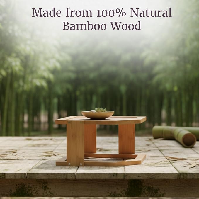 2-Tier Bamboo Corner Shelf for Kitchen or Bathroom Cabinet, Countertop, Cupboard Storage and Organizer, Natural Wood Space Saving Rack by Lavish Home - Image 4
