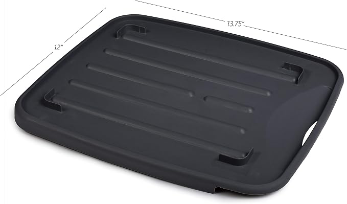 Masirs Pop-Up Collapsible Dish Drying Rack: Convenient Storage, Drains into Sink, Eight Large Plate Capacity, Sectional Cutlery and Utensil Compartment. Compact and Portable Design. - Image 3