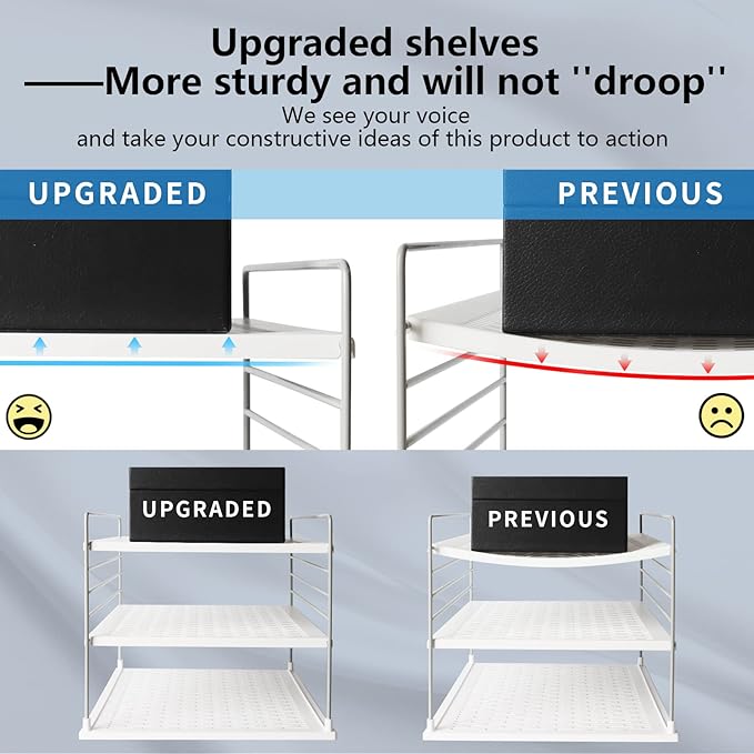 2 PACK Cabinet Organizer for Foil and Plastic Wrap- Divided Compartment Holder for Kitchen Bag- Upgraded Kitchen&Counter &Pantry Organizers and Storage(White&Gray) - Image 6
