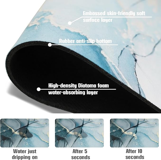 Sink Faucet Absorbing Mat, 2 Pack Drying Mat Around Faucet Sink Splash Guard Behind Faucet Sinkmat For Kitchen Bathroom Island Rv 24 * 5.5 Inch (60 * 14 cm) - Image 7