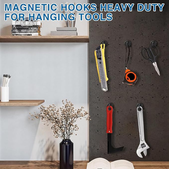 LOVIMAG Magnetic Hooks, Cruise Essentials 2026, 25 Pack-50LBS | Heavy Duty Strong Magnet Hook for Cruise Cabin, Refrigerator Fridge, Ship, Classroom, Kitchen Grills, Black - Image 7