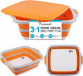 Tiawudi Large Collapsible BBQ Prep Tub with Lid(4.22 Gal/16L), Foldable Camping Sink with Colander, Cutting Board, Dish Basin for Kitchen, Bowl, Vegetable and Fruit, Storage Basket for Picnic by Tiawudi