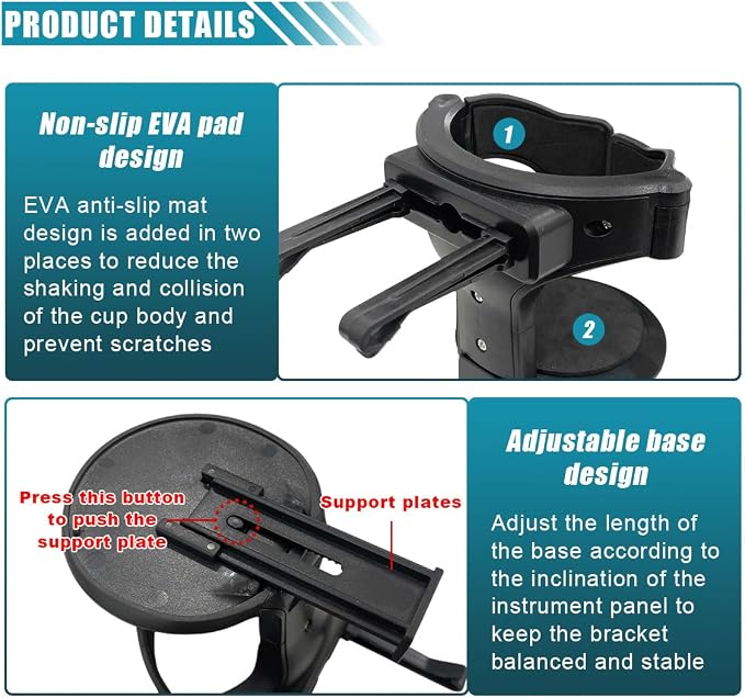 KITUREK Cup Holder for Car, Multi-Function Car Cup Holder Organizer, Car Trash Can, Hanging Cup Holder Expander for Car Air Vents, Vehicle Beverage Organizer Suitable for Cars Trucks (2 PCS) - Image 3