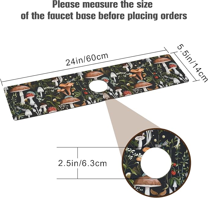 Sink Faucet Absorbing Mat, 2 Pack Drying Mat Around Faucet Sink Splash Guard Behind Faucet Sinkmat For Kitchen Bathroom Island Rv 24 * 5.5 Inch (60 * 14 cm) - Image 4