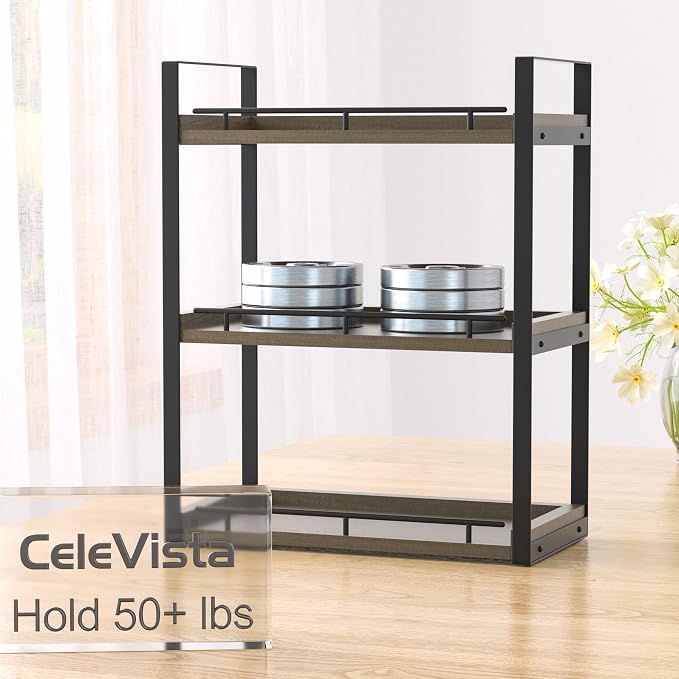 Bathroom Counter Organizer, 3 Tier Wood Countertop Shelf | for Vanity, Skincare, Makeup, Coffee Storage, Wood Shelves, Durable Metal Bracket, for Bathroom Sink, Kitchen (Deep Brown) - Image 6