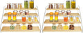 VAEHOLD Spice Rack Organizer for Cabinet & Countertop - Seasoning Organizer Spice Shelf - Space Saving Wooden Display Risers Shelf Showcase Fixtures Jewelry (4 Tier) (Pack of 2) by VAEHOLD