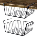 2Pcs Under Shelf Basket Metal Wire Under Cabinet Basket for Kitchen Pantry | Under Shelf Storage Basket Slides Under Shelves for Storage Space Saving for Kitchen Pantry Closet Office No Tools Required by ELEATTRUN