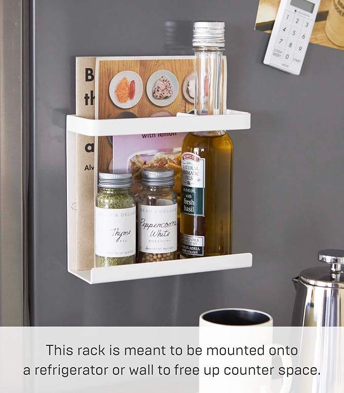 Yamazaki Home Magnet Wrap or Aluminim Foil Holder - Kitchen Storage, Magnetic Organizer - Steel | Sleek steel magnetic wrap organizer. A smart fit for modern homes. Designed for convenient home organization. Saves space. - Image 3