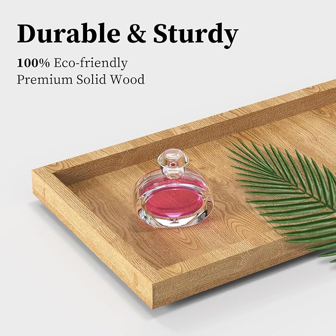 2-Tier Wood Bathroom Counter Organizer with Basket,Waterproof Vanity Perfume Skincare Storage for Bathroom, Kitchen, Dresser - Image 9