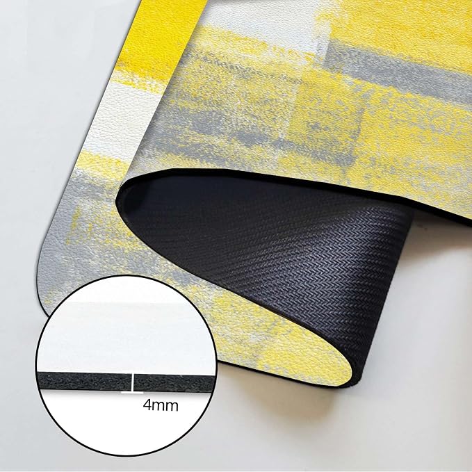 MCALK Yellow Kitchen Sink Faucet Mat Splash Guard, Absorbent Quick-Dry Kitchen Sink Mat - Ideal for Splash Guard & Drip Catching with Abstract Art Decor( 1pc 15"x5.5") - Image 6