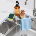 HANZENMA Triangular Sink Rack, Multi-Functional Rack Above the countertop, Foldable Sink Drying mat, Heat-Resistant, Non-Slip, and Rust-Proof Dish Rack (Gray) by HANZENMA