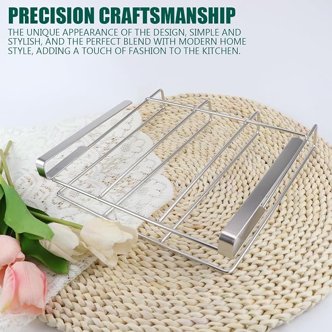 DOERDO Stainless Steel Hanging Chopping Board Rack Kitchen Organizer Metal Stand, Cutting Board Rack, Sliver, 10.4x9.8Inch - Image 4