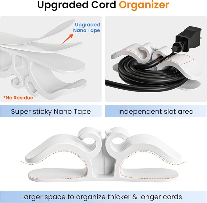 Cord Organizer for Appliances,Appliance Cord Wrap,6-Pack - Easy Stick-On Cable Winders for Blenders, Coffee Makers, Air Fryers – Keep Your Kitchen Counter Clutter-Free (White) - Image 3