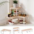Golener Countertop Shelf, Kitchen Counter Organizer, Adjustable, Stackable | Kitchen Countertop Organizer, Spice Rack, 2-Tier Countertop Shelves, Corner Desk Shelf, Corner Counter Shelf, Natural Beige by Golener