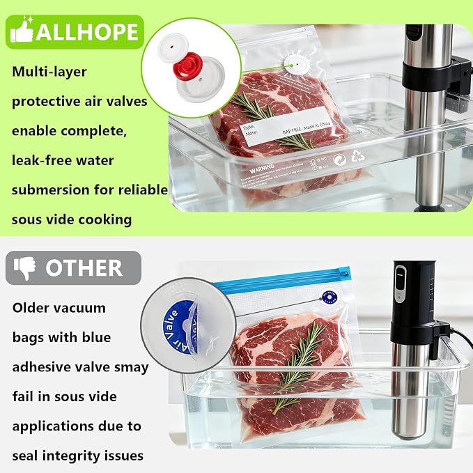 10.2 * 11 Inches Reusable Vacuum Sealer Bags for Food – 30 Packs | Leak-Proof & BPA-Free, Includes 3 Free Bag Clips, Ideal for Food Storage, Freezer & Handheld Vacuum Sealer Compatible - Image 3