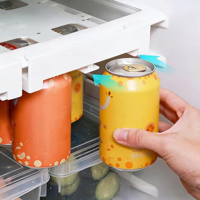 Refrigerator Hanging Can Storage Rack – Creative Slide-in Drink Organizer Shelf for Beer, Soda, and Beverages – Space-Saving Fridge Dispenser Holder, Fits 5.3cm & 5.7cm Diameter Cans - Image 2