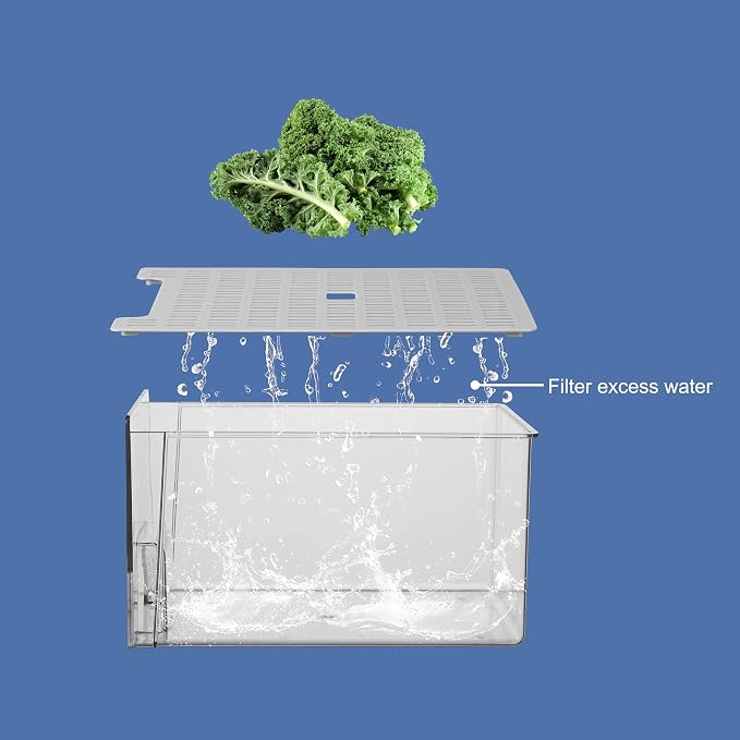 Refrigerator Organizers and Storage Drawers (2PCS, Medium) | Produce Water Draining, BPA Free, Stackable, Clear, Fruit and Veggie Organization, Pull Out Bins - Image 5