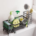 Sponge Holder for Kitchen Sink, Kitchen Sink Caddy with Long-Handled Dish Brushes Holder, 304 Rustproof Stainless Steel Countertop Organizers and Storage, Home Kitchen Sink Accessories (Black) by Unknown