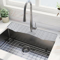 Faucet Mat for Kitchen Sink – 24” x 5.1” Extra-Long Silicone Splash Guard with 10° Slope & Upgraded Drainage – Gen 3 Sink Water Catcher & Sponge Holder for Kitchen, Bathroom (Gray) by Meiliweser