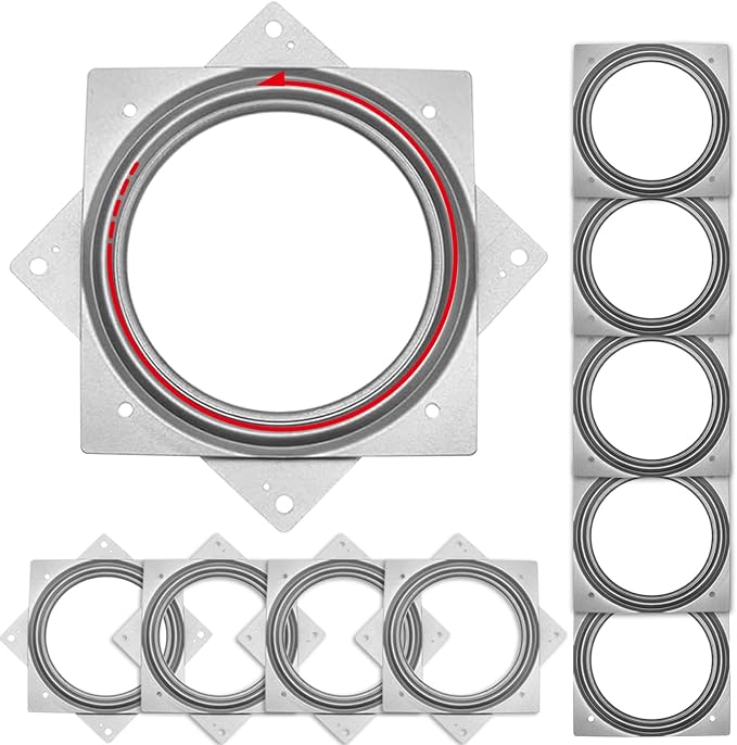10 Pack Square Rotating Plate 500 lbs Capacity 6 Inch Lazy Susan Turntable Hardware Square Plate Bearings Swivel Plates for Serving Trays, 360° Chair, Cabinet, Craft Project by LOSYHU